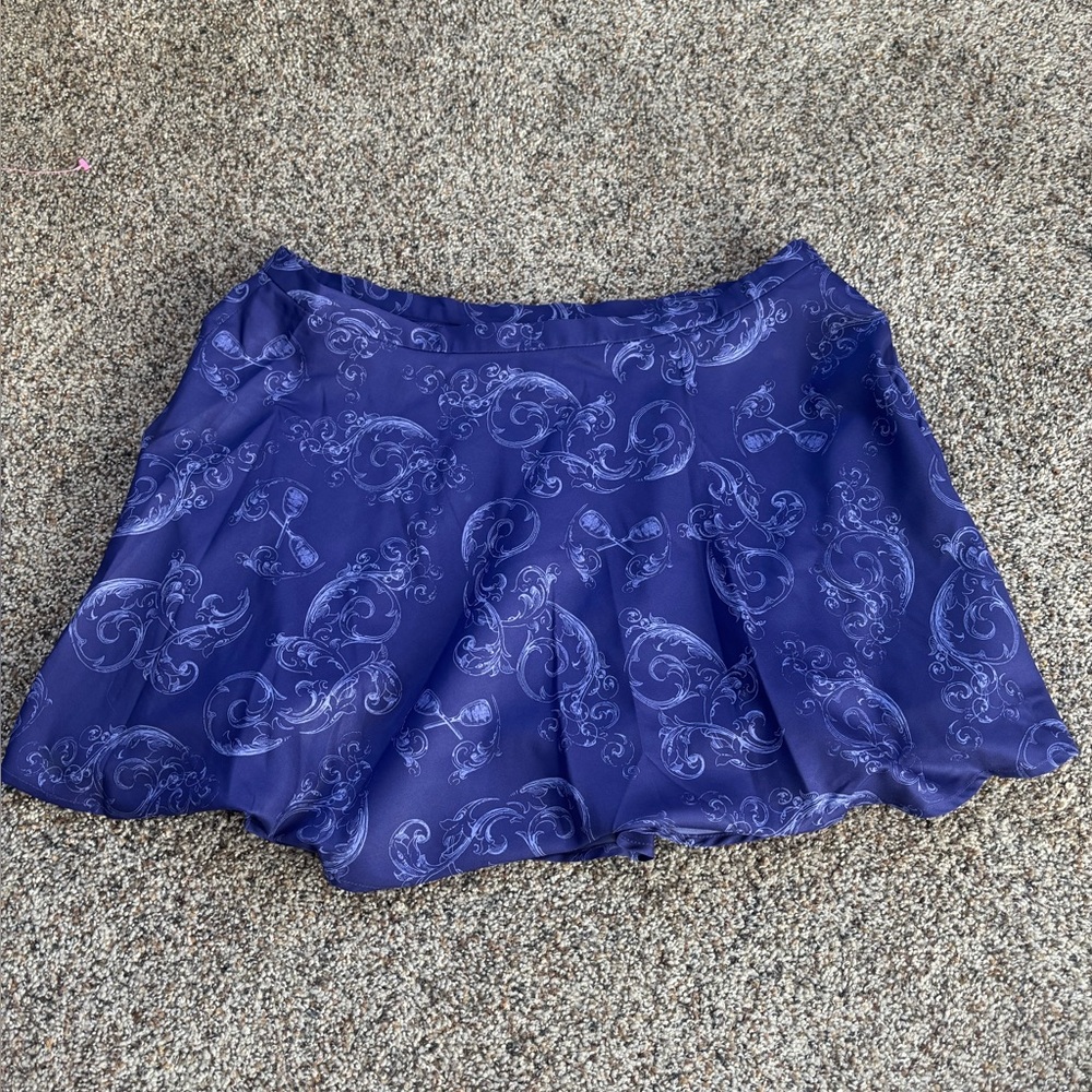 FILA purple girly sporty gym Navy Blue Printed Flared Skirt